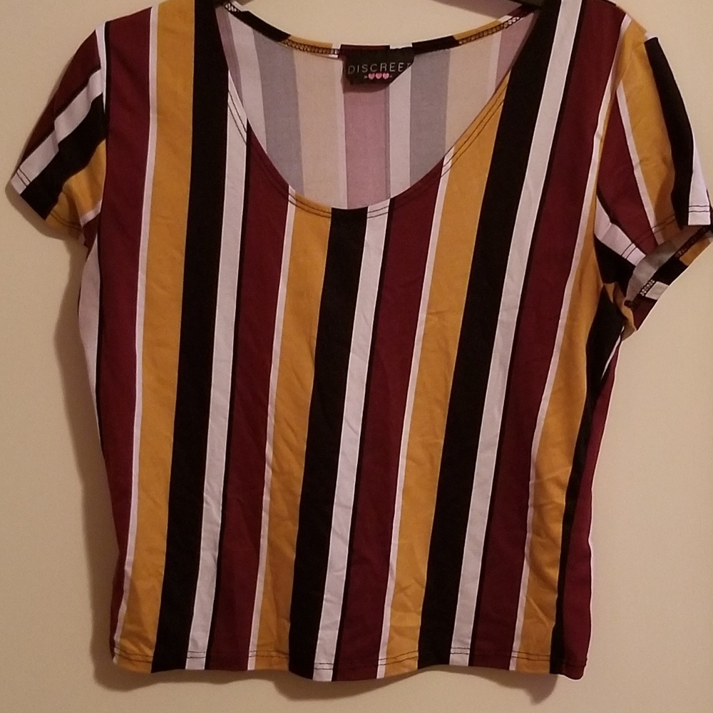 Burgundy gold black and white midi top